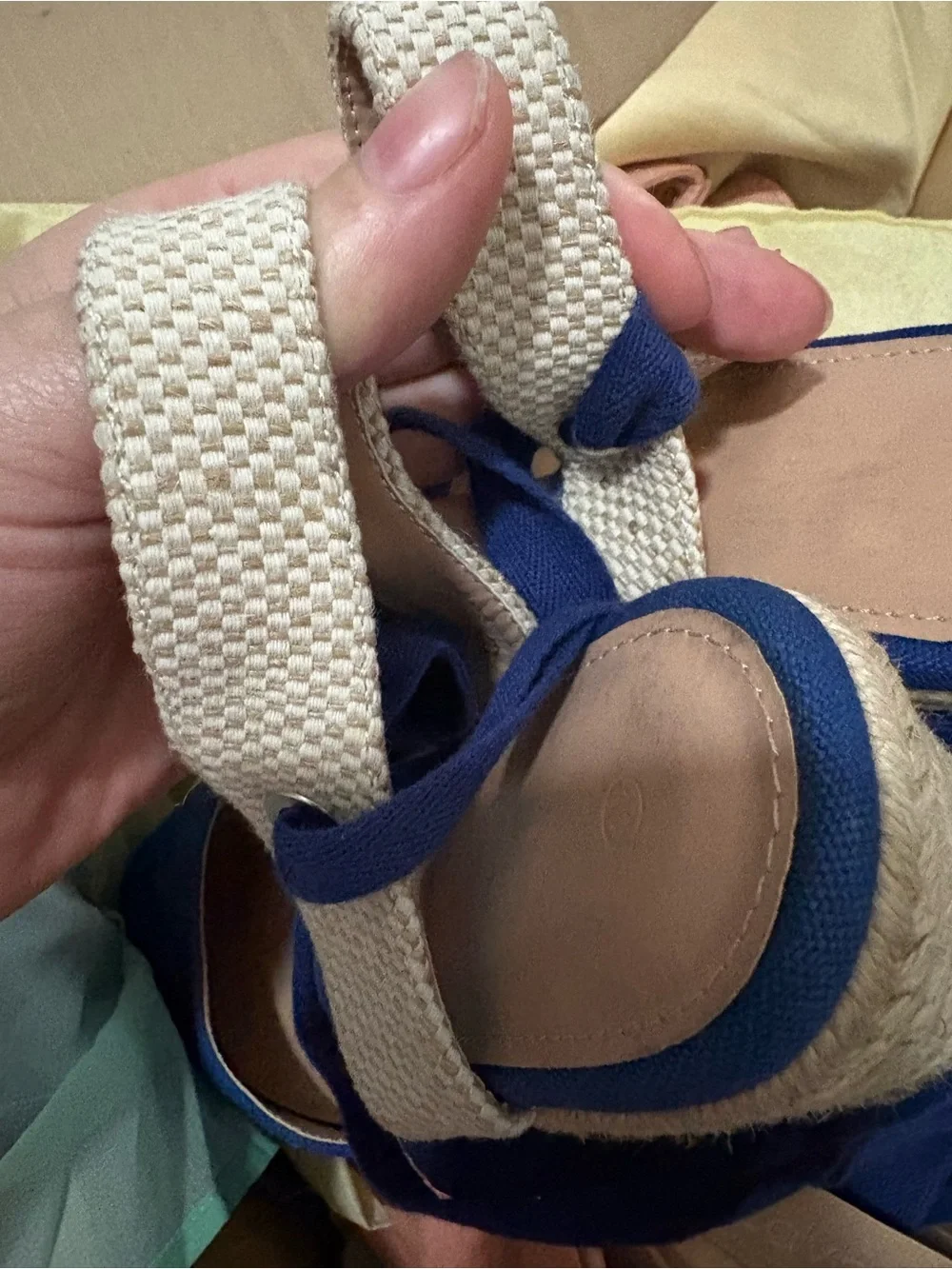 Blue Lace-Up Women's Flats